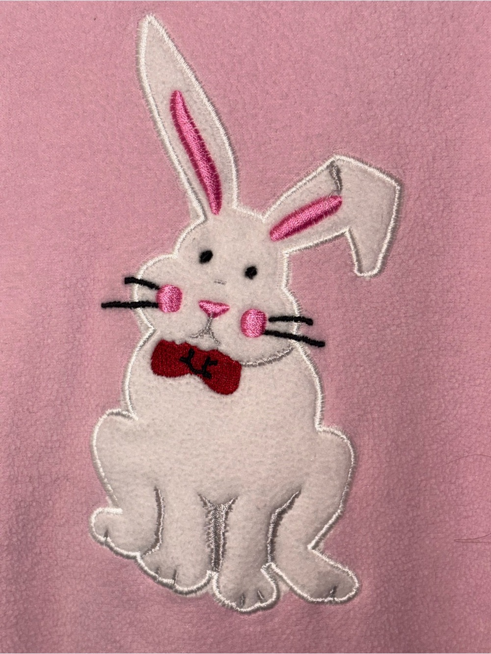 Nick & Nora Pink Bunny Fleece Footed Pajamas - Picture 3 of 7